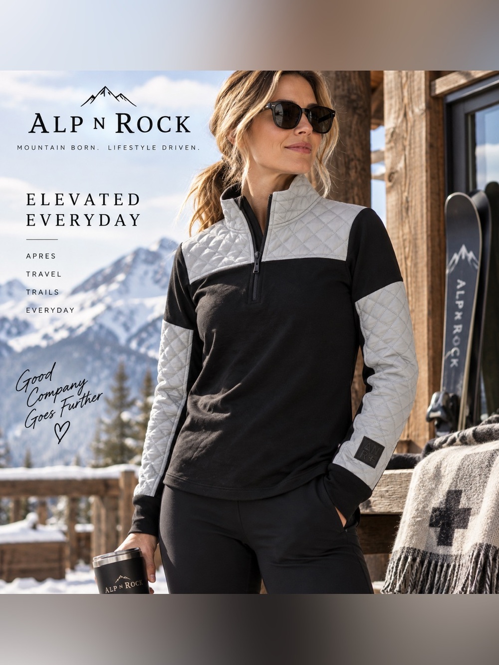 Alp N Rock Cody Mockneck Shirt Black Silver Quilted 1/4 Zip NWT Size S